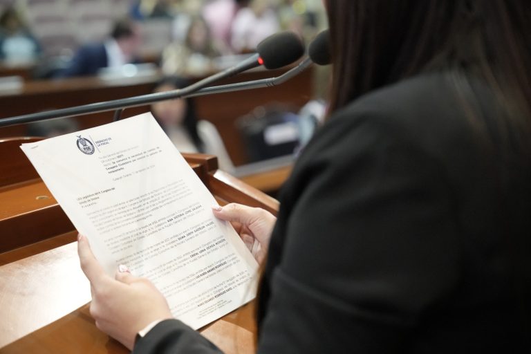 Diputada da lectura en tribuna a iniciativa.