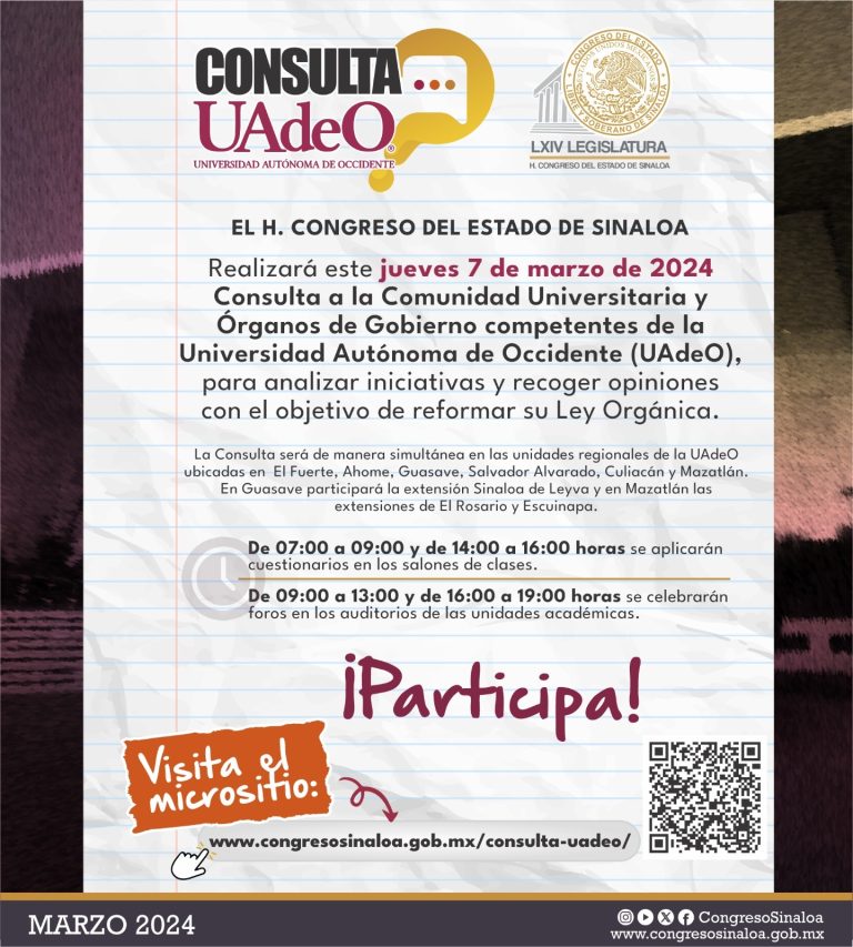 Convocatoria donde están las bases para la consulta en la UAdeO.