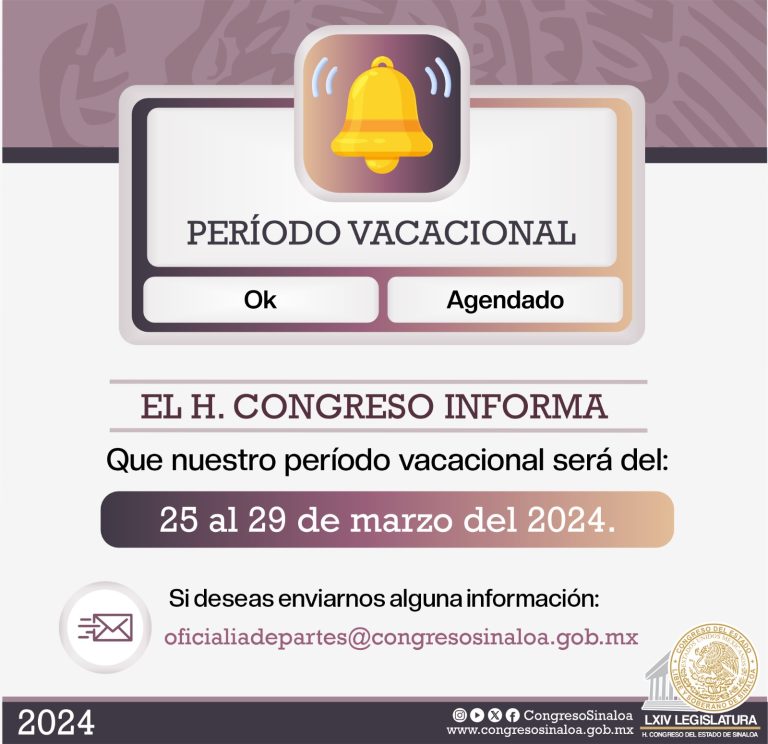 Diseño gráfico que explica el periodo vacacional de Semana Santa.