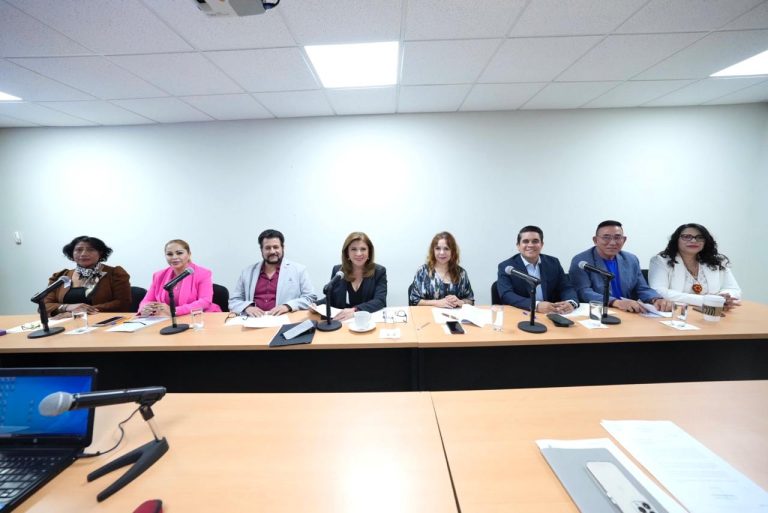 Diputadas y diputados de dos comisiones sesionan en larga mesa.