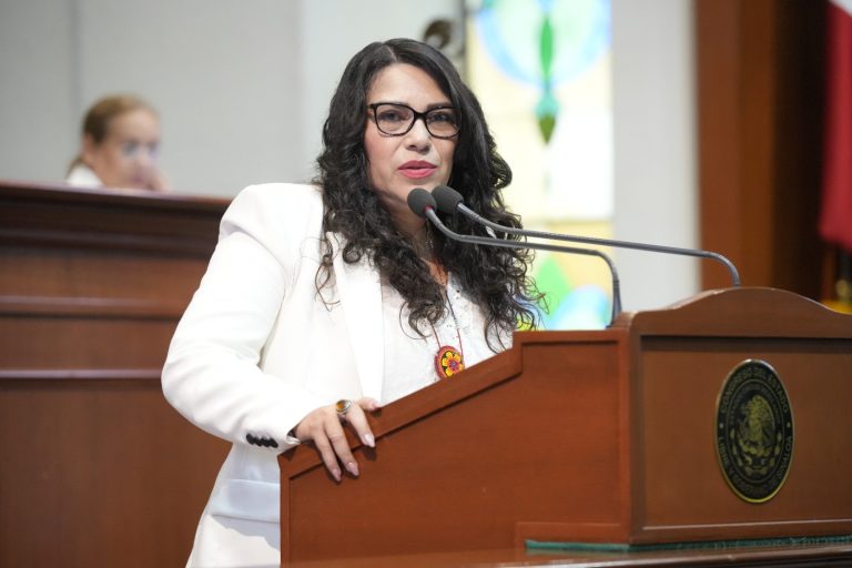 Diputado Verónica Guadalupe Bátiz Acosta habla en tribuna.