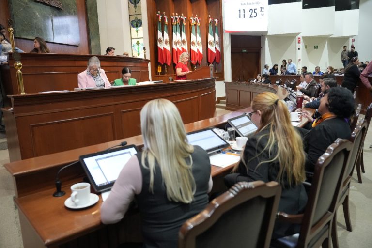 Diputadas y diputados dan seguimiento desde sus asientos a lectura de iniciativa.