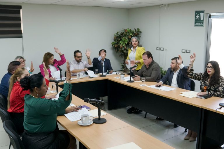 Diputadas y diputados de dos comisiones sesionan en sala adjunta al Salón de Sesiones.