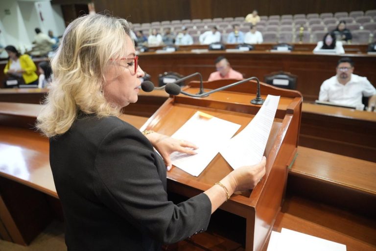 Diputada da lectura a iniciativa en tribuna.