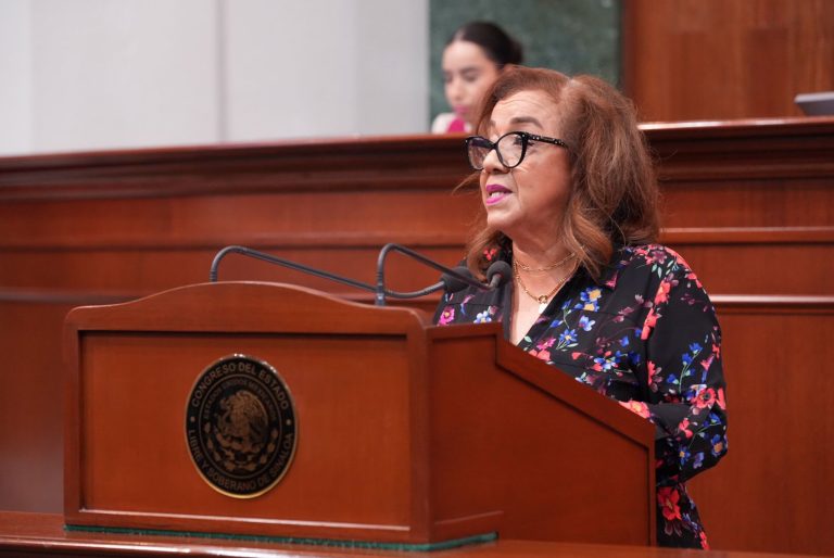 Diputada Alba Virgen Montes Álvarez habla en tribuna.
