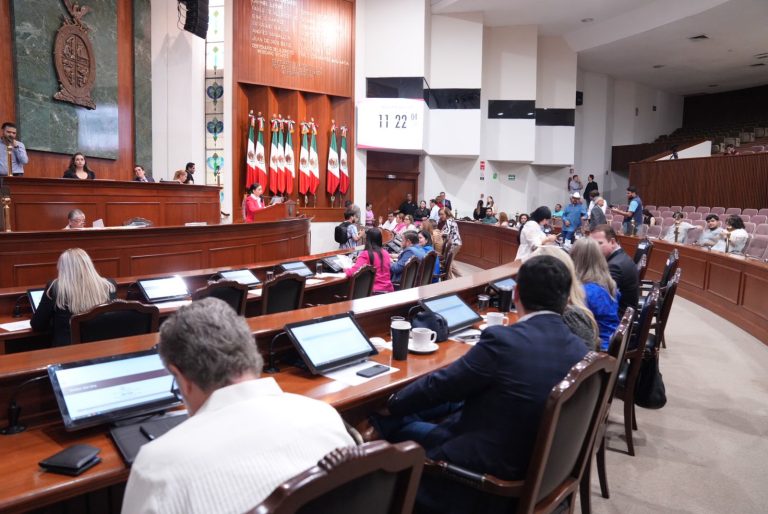 Diputadas y diputados siguen la sesión desde sus asientos.