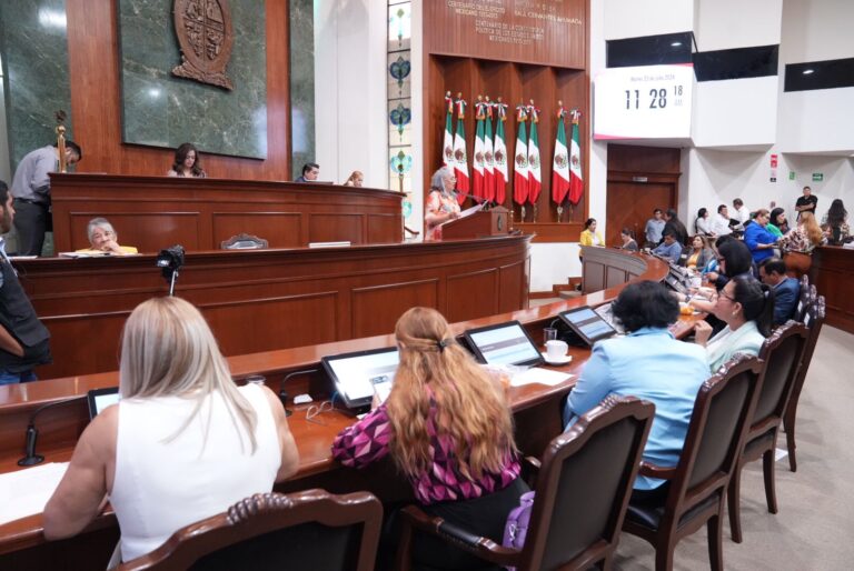 Diputadas y diputados dan seguimiento a sesión desde sus lugaares.