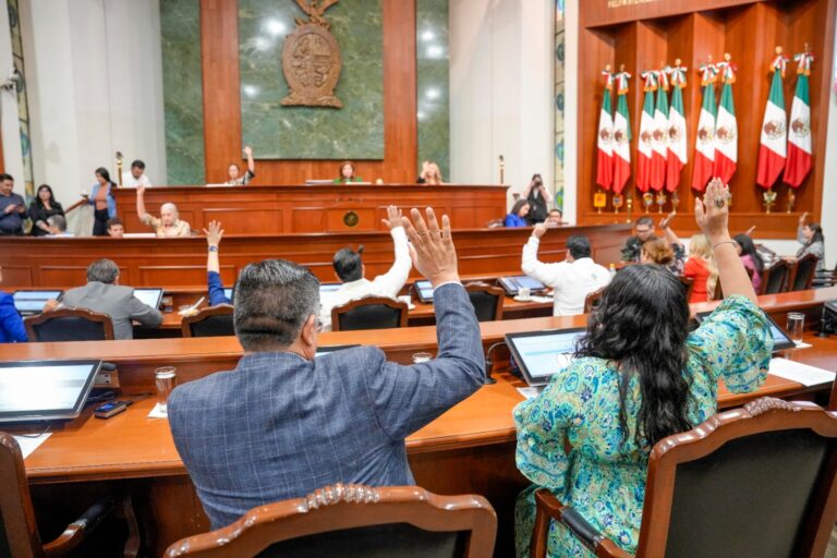 Diputados y diputadas aprueban levantando sus manos.