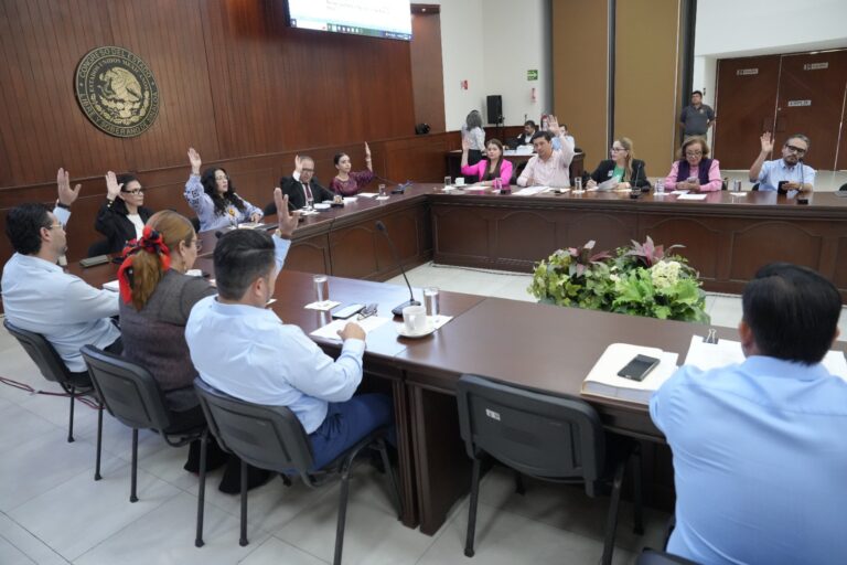 Diputados y diputadas de cuatro Comisiones Permanentes votan levantando sus manos.