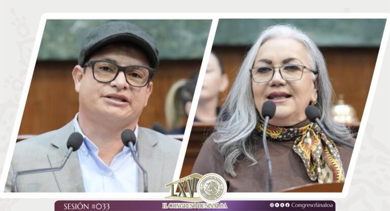 Imágenes de diputado y diputada que hablaron en tribuna sobre Plan México.
