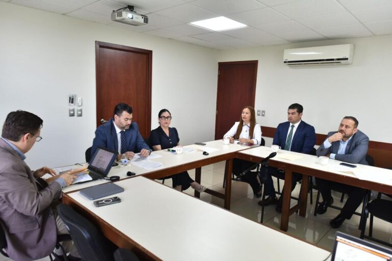 Integrantes de la Comisión sesionan en su sala de juntas.