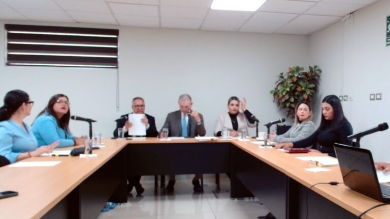 Integrantes de dos comisiones sesionan en Sala Adjunta al Pleno.