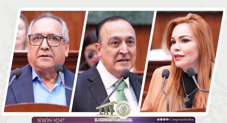 Rostros de dos diputados y una diputada que hablaron sobre soberanía.