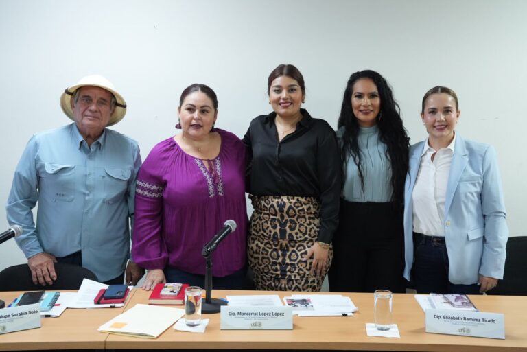 Integrantes de la Comisión posan de pie para al foto al final de su reunión.