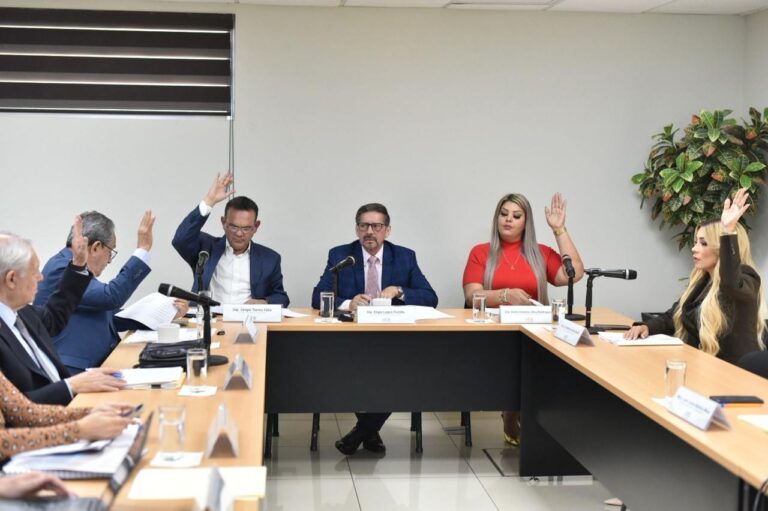 Diputados y diputadas de la Comisión aprueban cuentas públicas levantando sus manos.