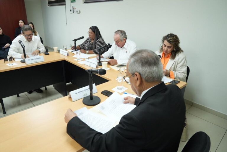 Cinco integrantes de la comisión dan lectura a dictámenes que aprobarán.