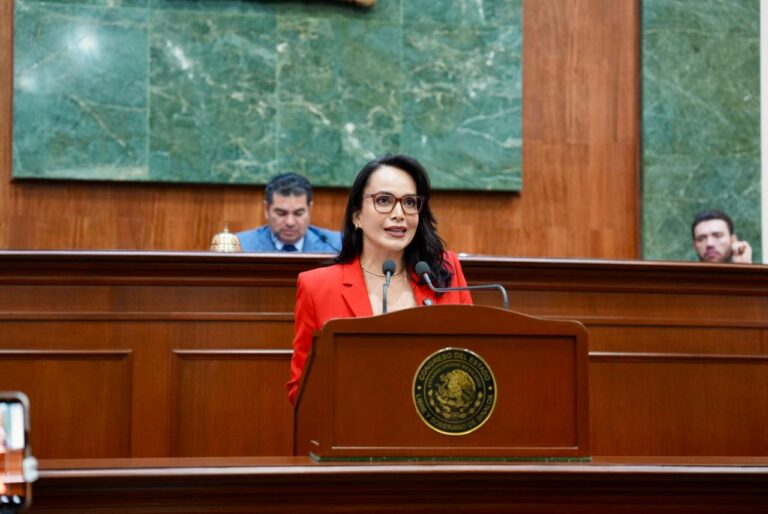Diputada Irma Guadalupe Moreno, habla en tribuna.