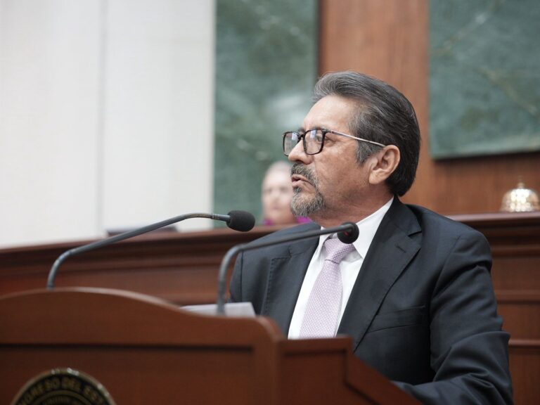 Diputado Eligio López Portillo habla en tribuna.