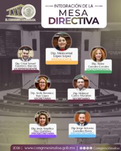 Diseño con rostros de integrantes de nueva Mesa Directiva.