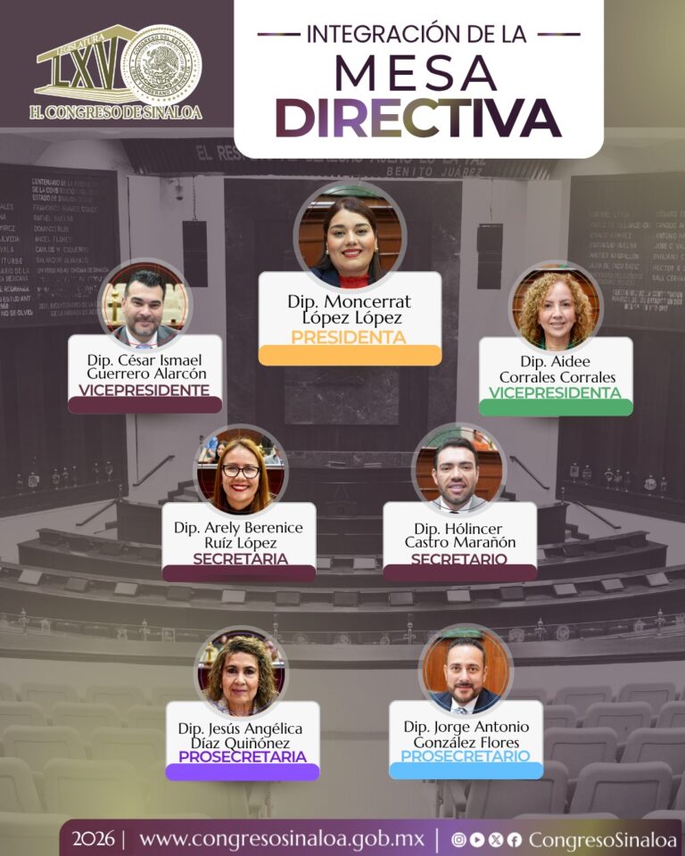 Diseño con rostros de integrantes de nueva Mesa Directiva.