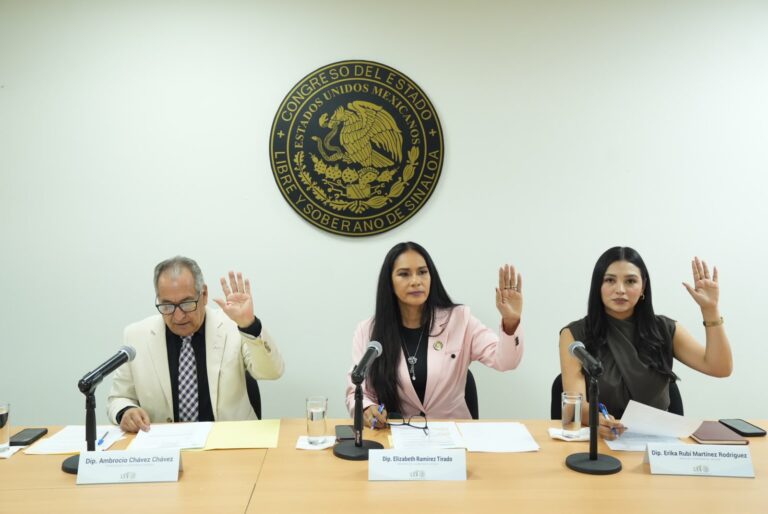 Dos diputadas y un diputado votan a favor de dictamen.